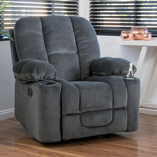 Raymond Fabric Glider Recliner Club Chair